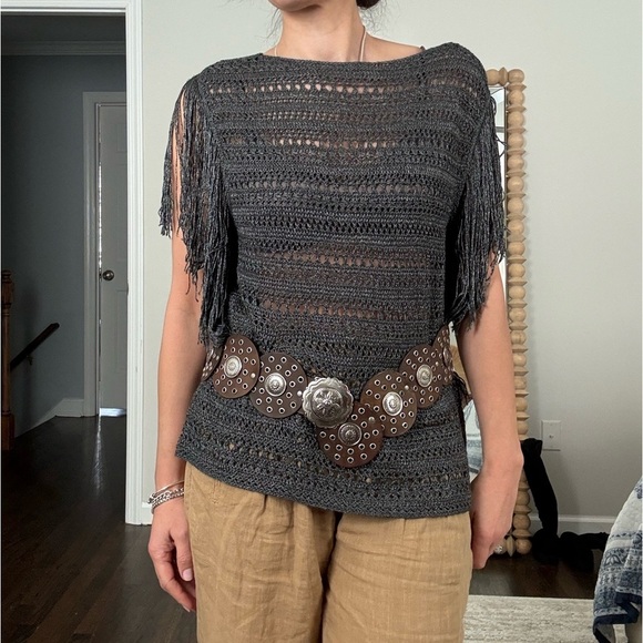 Polo Ralph Lauren Metallic Fringe Top - Picture 1 of 10